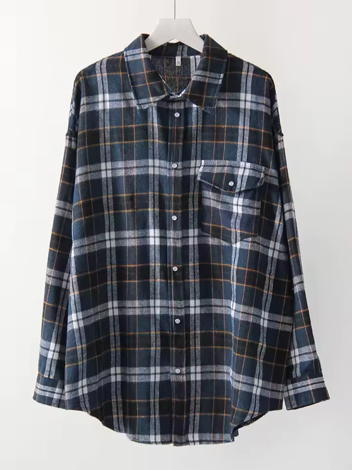 Leandra | Camisa oversize de cuadros vintage