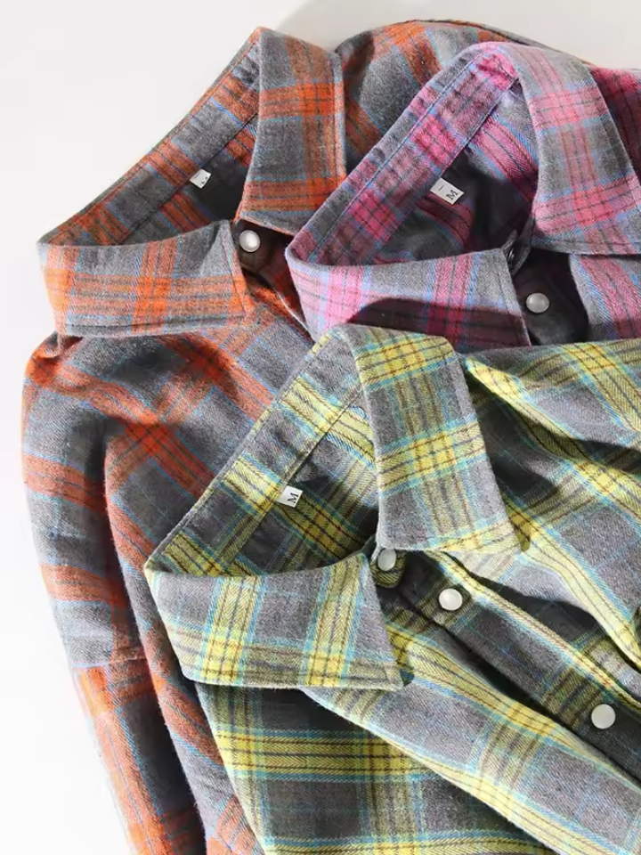 Leandra | Camisa oversize de cuadros vintage