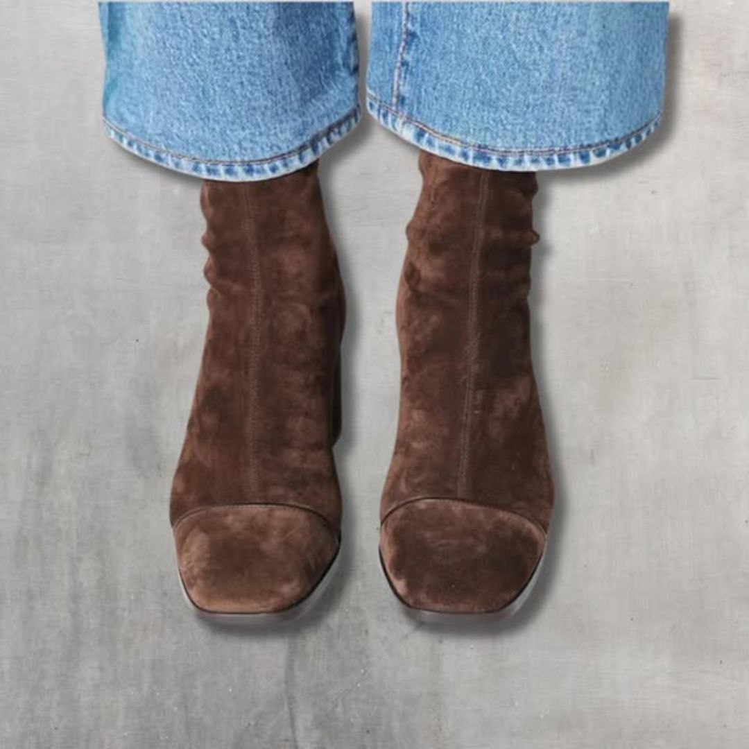 Capucine | Botines de Tacón Elegantes en Ante