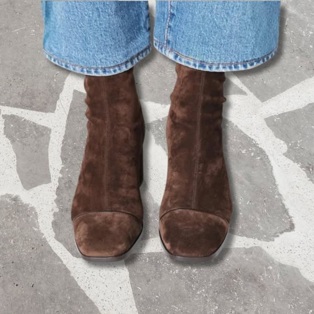 Capucine | Botines de Tacón Elegantes en Ante