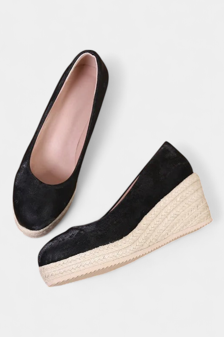 Laupa Zapatos de Plataforma con Suela Trenzada Estilo Espadrille