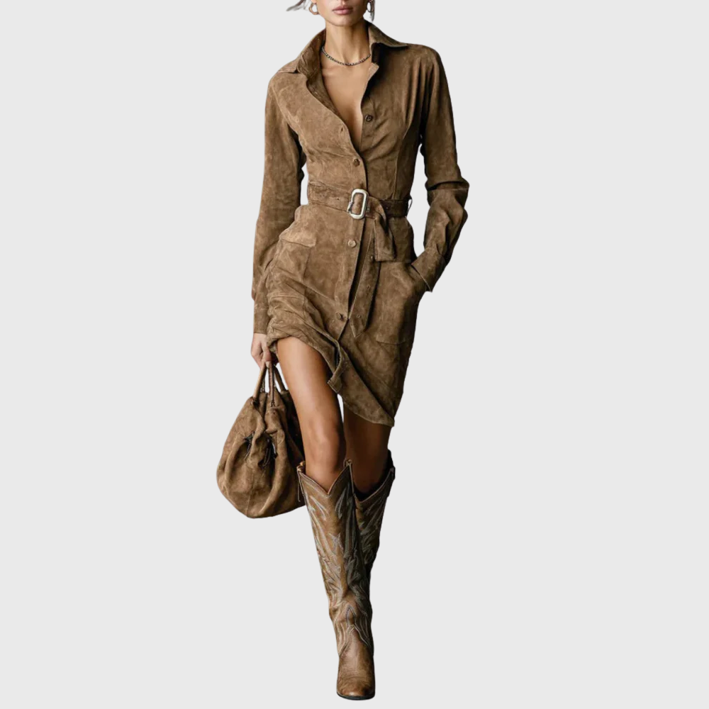 Elisa | Vestido midi de ante