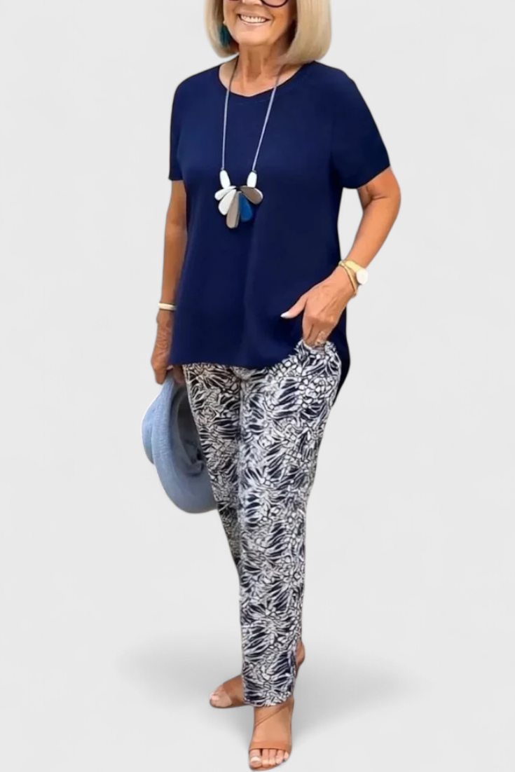 Candelaria Conjunto Elegante de Dos Piezas con Corte Estructurado