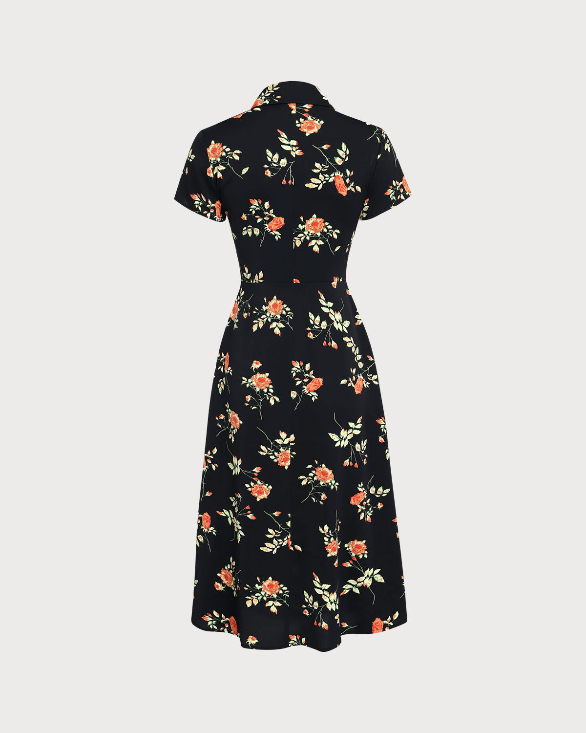 Gloria | Vestido Midi Negro Floral