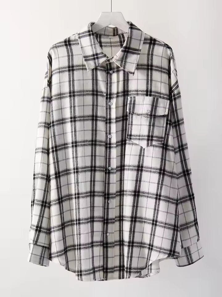 Leandra | Camisa oversize de cuadros vintage