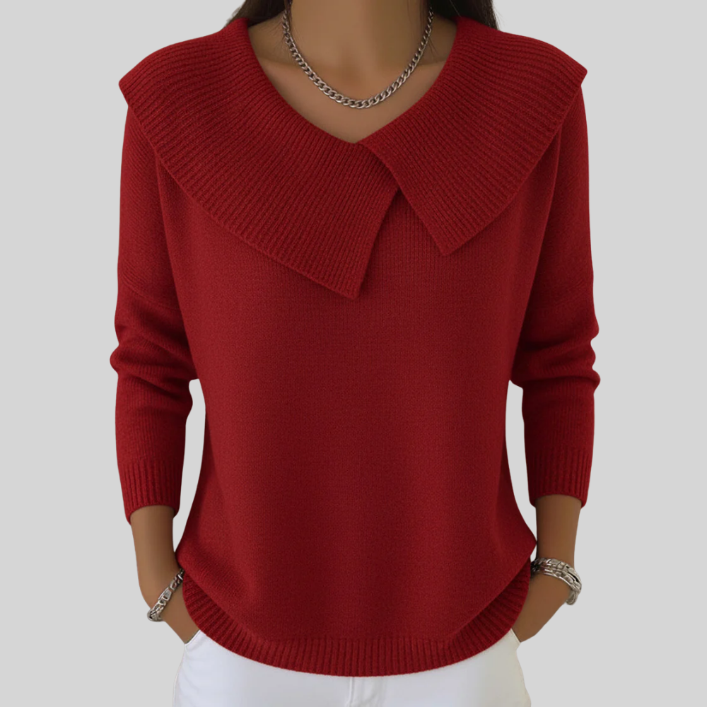 Alejandra – Suéter Navideño Femenino con Solapa