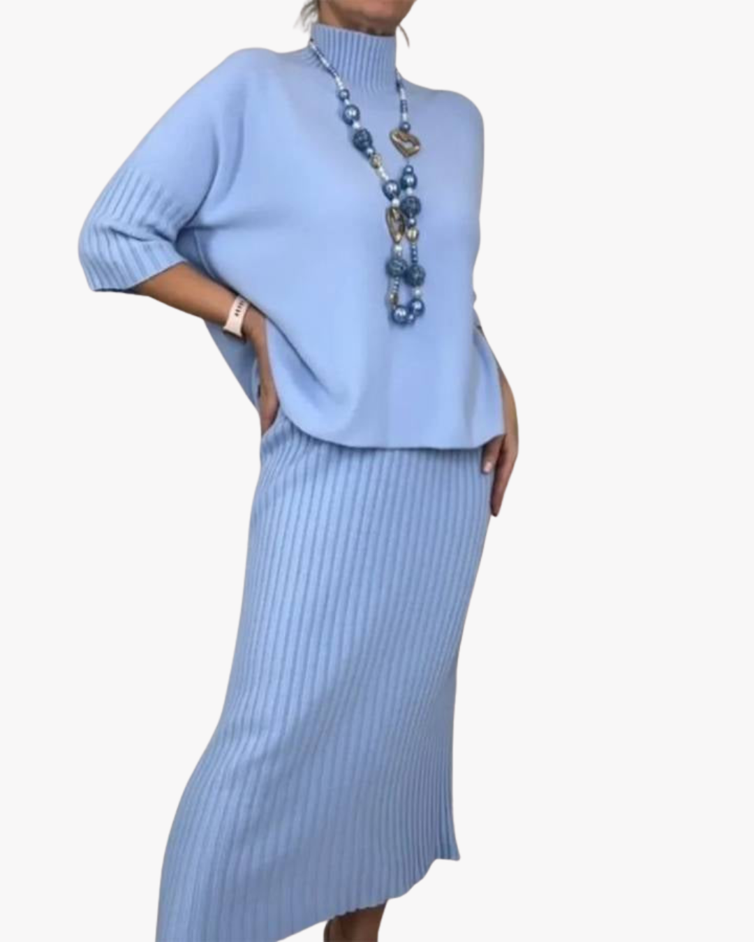 Débora | Conjunto de punto con falda acanalada