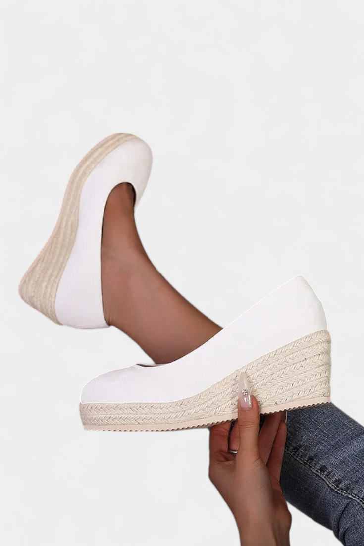 Laupa Zapatos de Plataforma con Suela Trenzada Estilo Espadrille