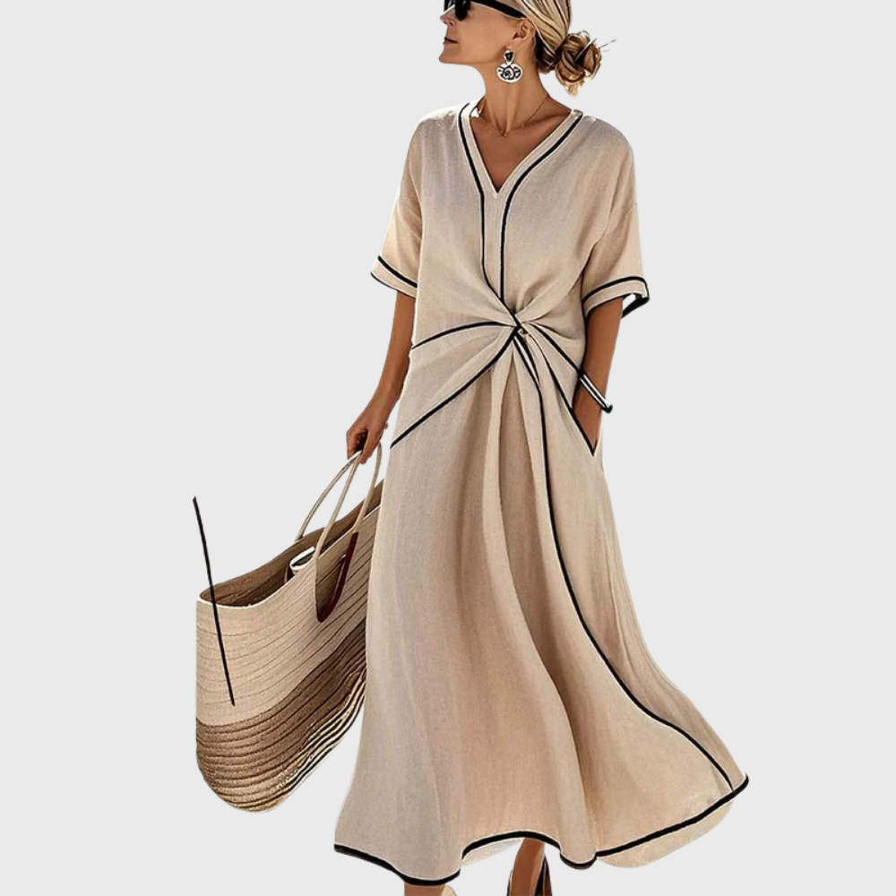 Emília – Vestido Levemente Solto a Rayas