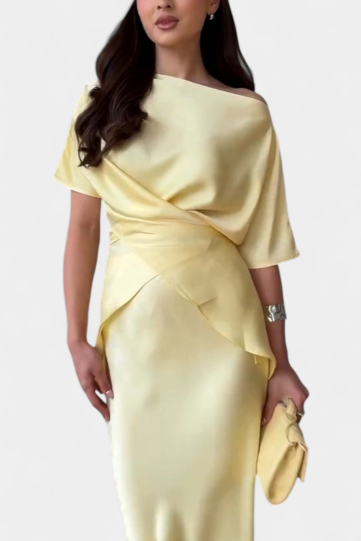 Veleda Conjunto de Top con Tiras Cruzadas y Falda Fluida