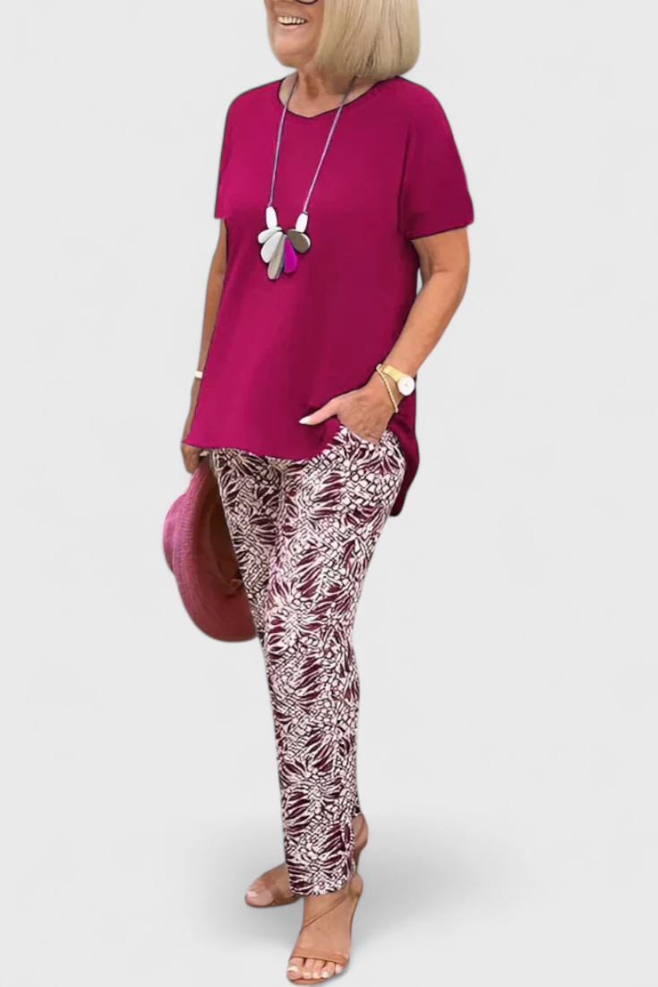 Candelaria Conjunto Elegante de Dos Piezas con Corte Estructurado